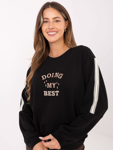Czarna damska bluza oversize z naszywką
