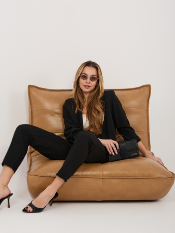 Czarny dwuczęściowy garnitur z nogawką 7/8 RUE PARIS