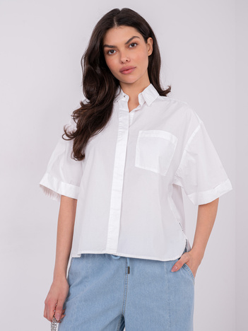 Biała damska koszula oversize z bawełny SUBLEVEL