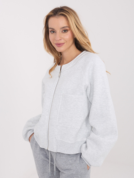 Jasnoszara dresowa bluza z suwakiem