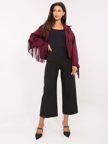 Czarne spodnie culotte z wysokim stanem RUE PARIS