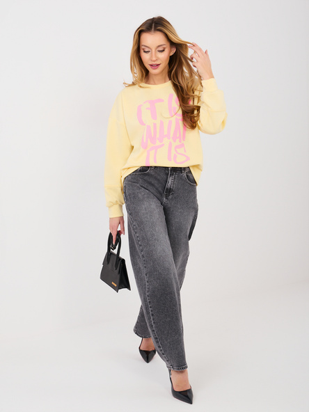 Pastelowa żółta bluza z miękkiego materiału RUE PARIS