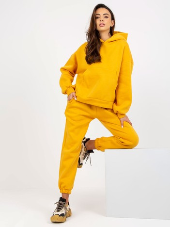 Musztardowy damski komplet dresowy oversize Janessa