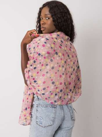 Beżowa chusta damska w grochy