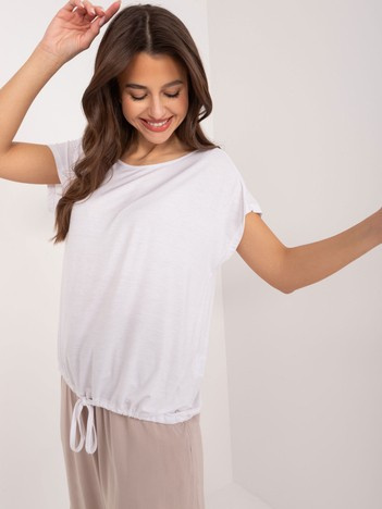 Biała letnia bluzka z wiskozy SUBLEVEL
