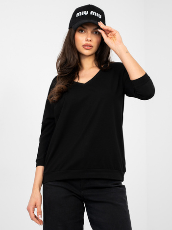 Czarna bawełniana bluzka basic z bawełny RUE PARIS