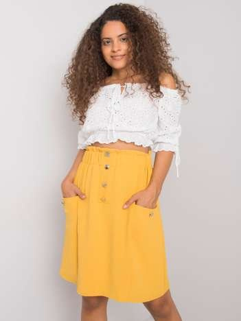 Żółta spódnica z kieszeniami Cathi