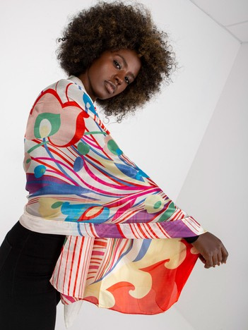 Żółta elegancka chusta we wzory