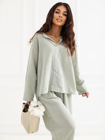 Khaki bawełniana bluzka na lato