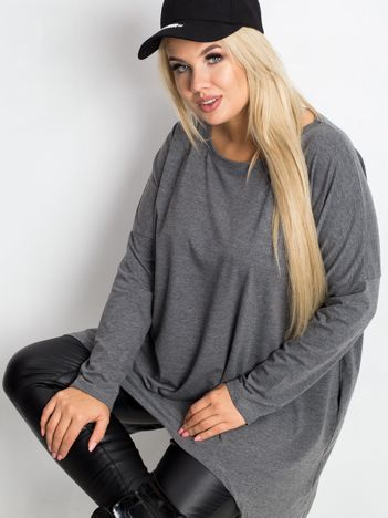 Ciemnoszara tunika plus size Moa