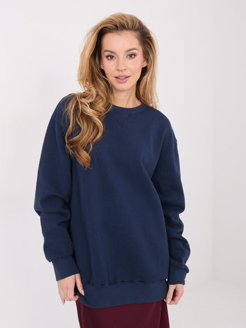 Granatowa dresowa bluza basic z ociepleniem