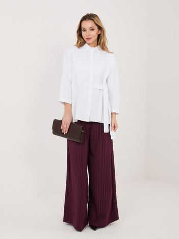 Biała rozpinana koszula z sztruksu RUE PARIS