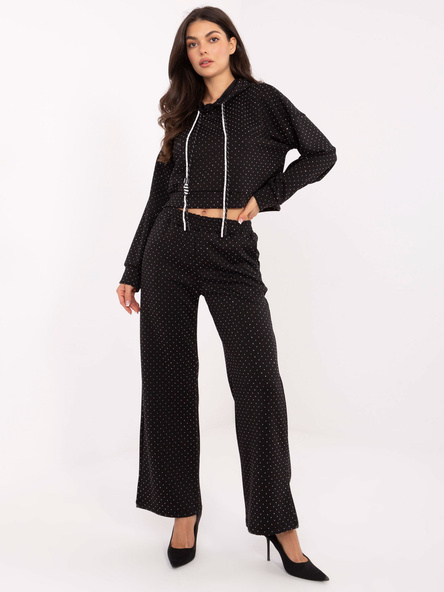 Czarny komplet z szerokimi spodniami RUE PARIS