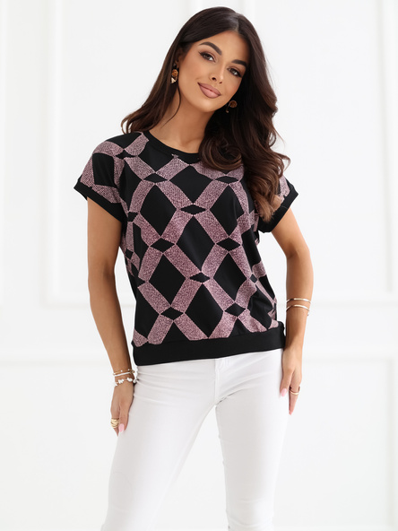 Czarna casualowa bluzka z bawełny