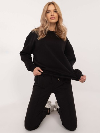 Czarne dresowe spodnie basic ze ściągaczami