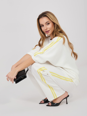 Ecru dwuczęściowy komplet z bluzą oversize RUE PARIS