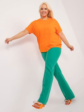 Fluo pomarańczowa bluzka plus size o kroju oversize