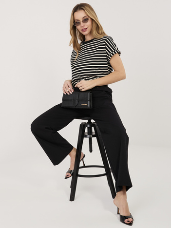 Czarne garniturowe spodnie z wysokim stanem RUE PARIS