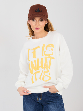 Ecru dresowa bluza oversize bez kaptura RUE PARIS