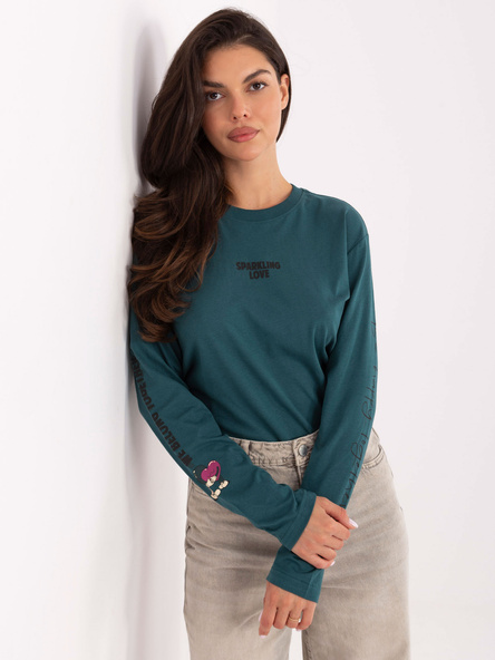 Morska bluzka z nadrukiem na plecach SUBLEVEL